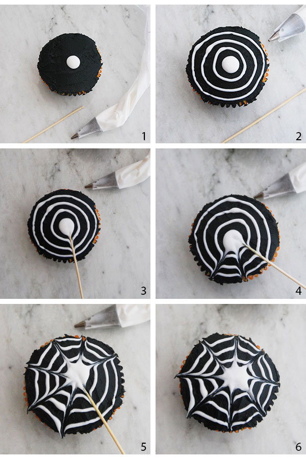 how to decorate spider cupcakes